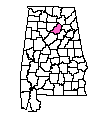 Map of Blount County, AL