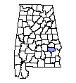 Map of Bullock County, AL