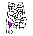 Map of Clarke County, AL