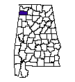 Map of Franklin County, AL
