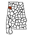 Map of Marion County, AL
