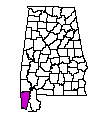 Map of Mobile County, AL