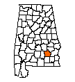 Map of Pike County, AL