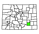 Map of Otero County, CO