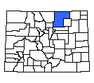 Map of Weld County, CO