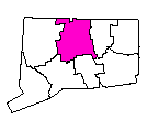 Map of Hartford County, CT