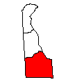 Map of Sussex County, DE