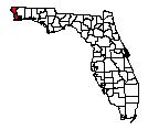 Map of Escambia County, FL