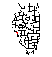 Map of Calhoun County, IL