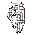 Map of Kankakee County, IL