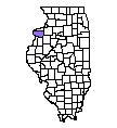 Map of Mercer County, IL