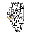 Map of Pike County, IL