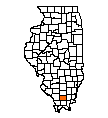 Map of Williamson County, IL