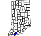 Map of Spencer County, IN