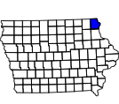 Map of Allamakee County, IA
