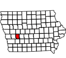 Map of Audubon County, IA