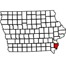 Map of Des Moines County, IA