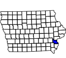 Map of Louisa County, IA