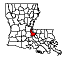 Map of Pointe Coupee Parish