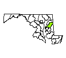 Map of Queen Anne's County, MD