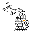 Map of Arenac County, MI
