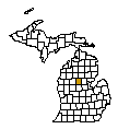 Map of Clare County, MI