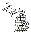 Map of Ionia County, MI