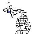 Map of Iron County, MI