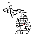 Map of Midland County, MI