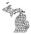 Map of Oakland County, MI
