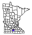 Map of Blue Earth County, MN