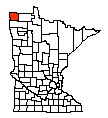 Map of Kittson County, MN