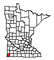 Map of Rock County, MN