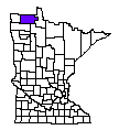 Map of Roseau County, MN