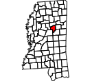 Map of Choctaw County, MS