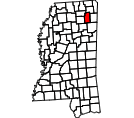 Map of Lee County, MS