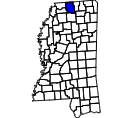 Map of Marshall County, MS