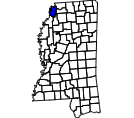 Map of Tunica County, MS