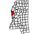 Map of Washington County, MS