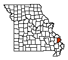 Map of Cape Girardeau County, MO