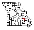 Map of Iron County, MO