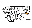 Map of Prairie County, MT