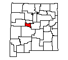 Map of Valencia County, NM