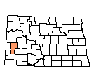 Map of Billings County, ND