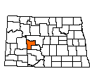 Map of Mercer County, ND