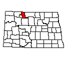 Map of Renville County, ND