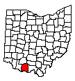 Map of Adams County, OH