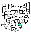 Map of Athens County, OH