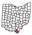 Map of Lawrence County, OH