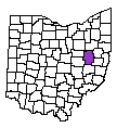 Map of Tuscarawas County, OH